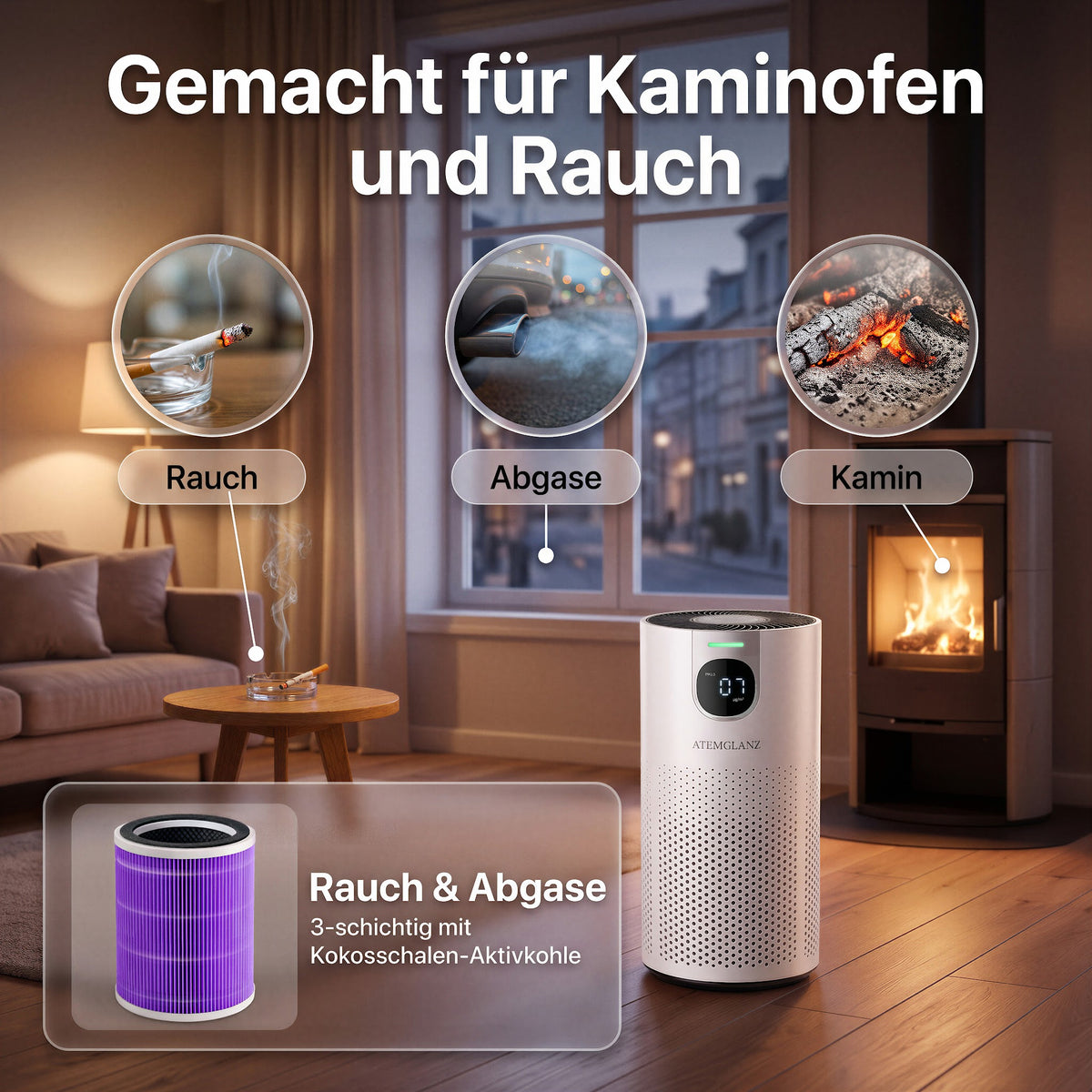 Gemacht für Kaminofen und Rauch
